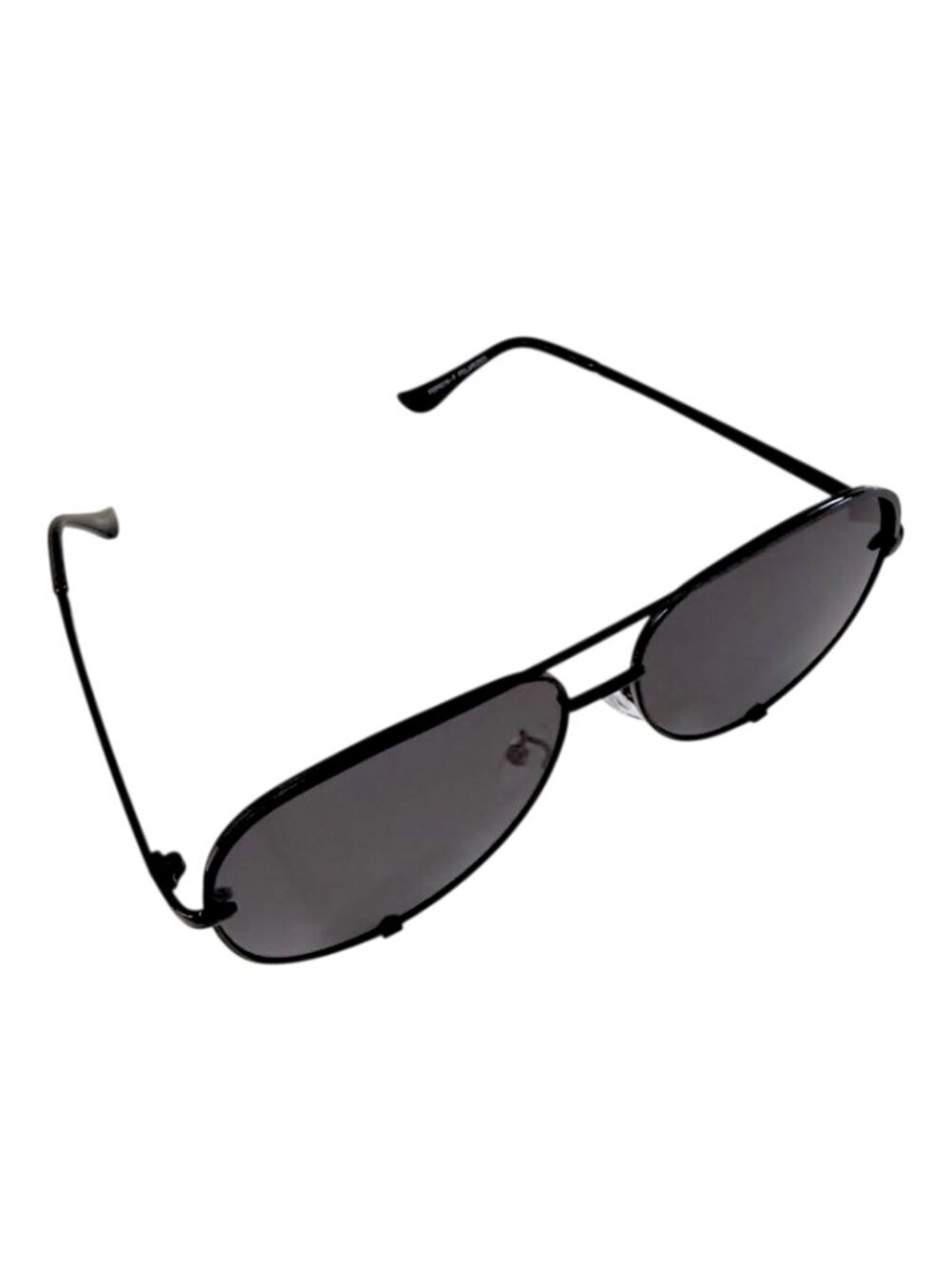 Classic Aviator Sunglasses – Black Metal Frame | Solid Dark Gray Lenses UV400